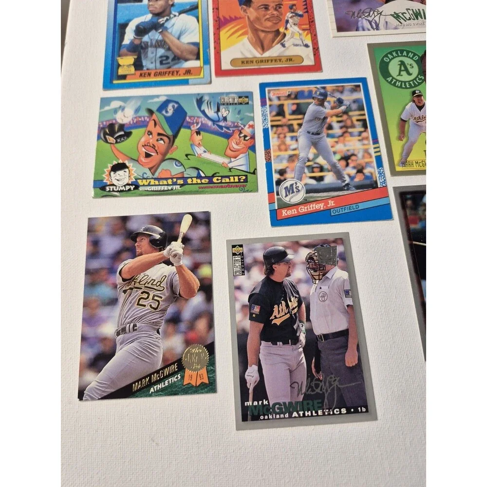 Lot of 12-15 Vintage 1990s Ken Griffey Jr & Mark McGwire Baseball Cards -...